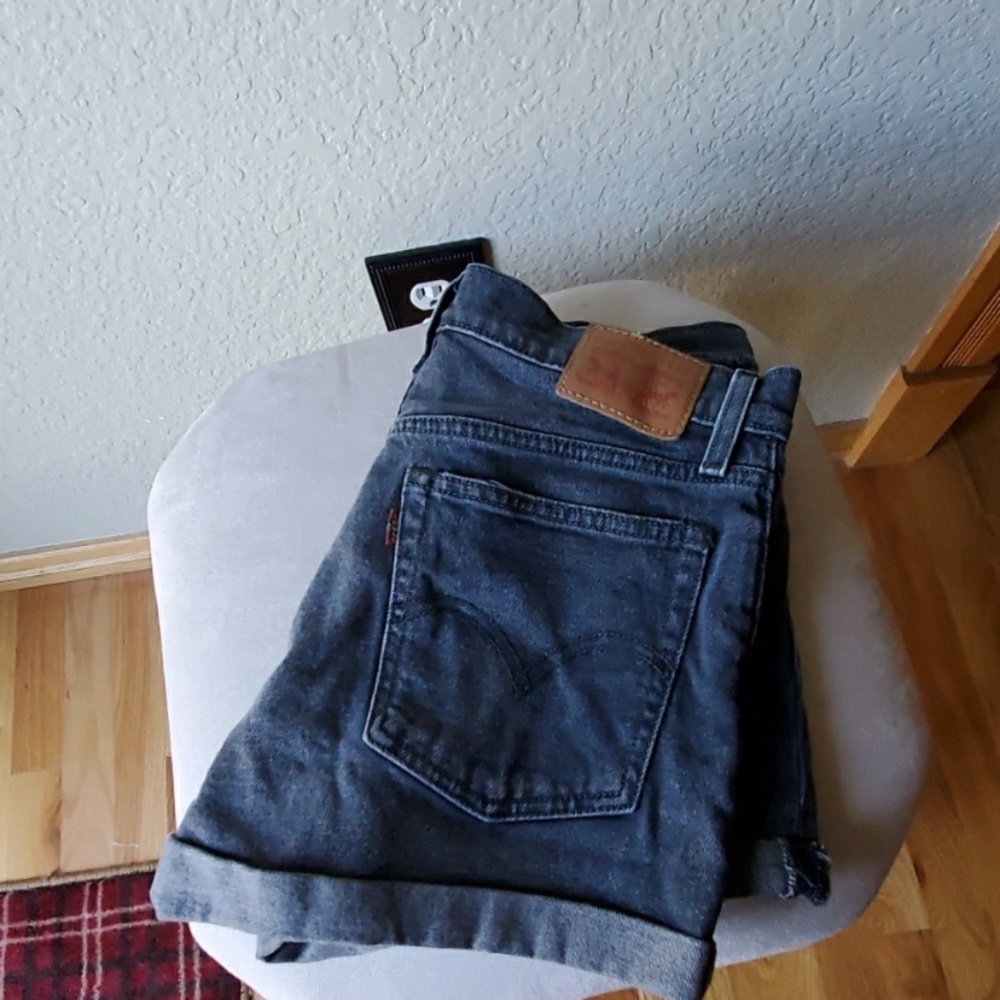 Levis high rise denim shorts